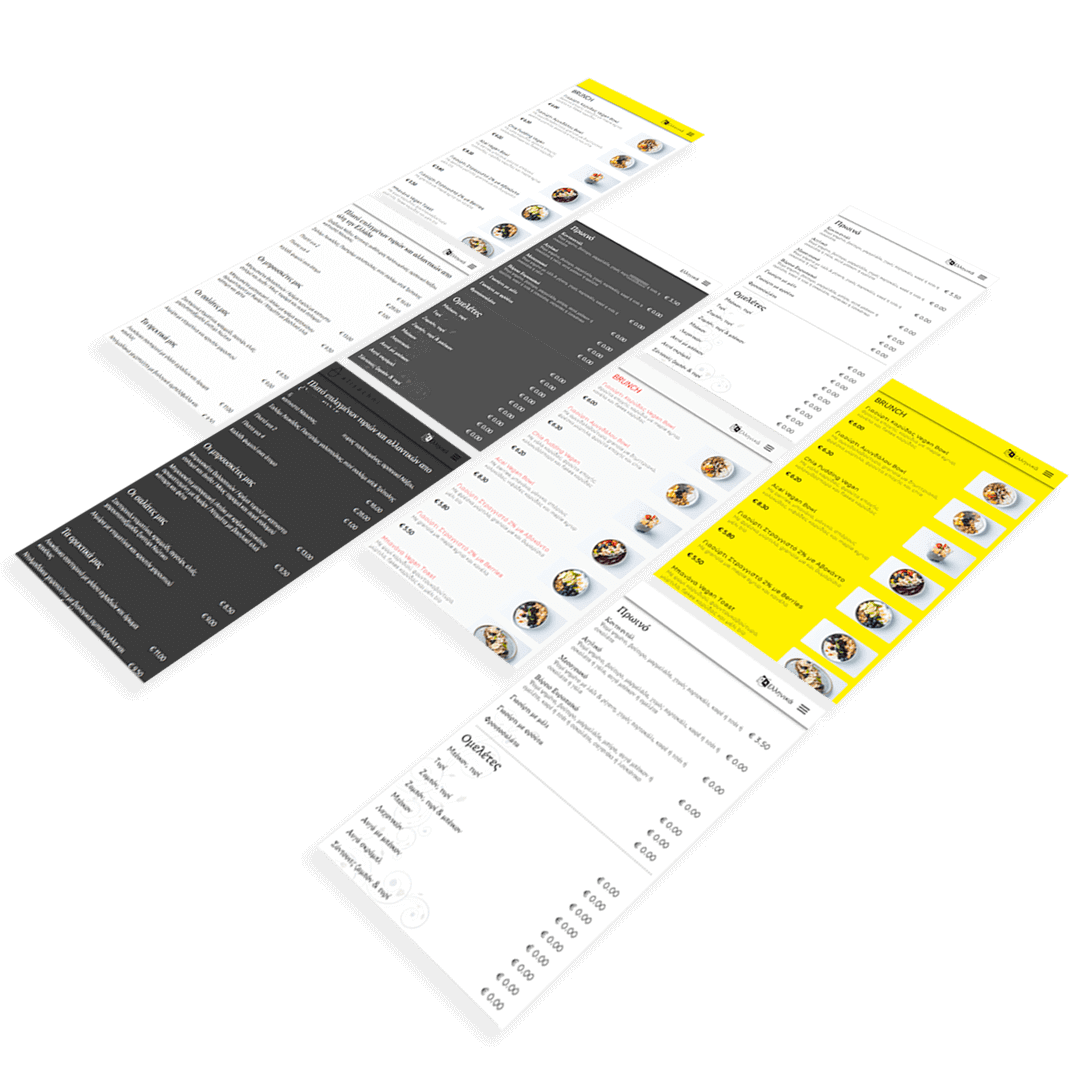 digital menus sample